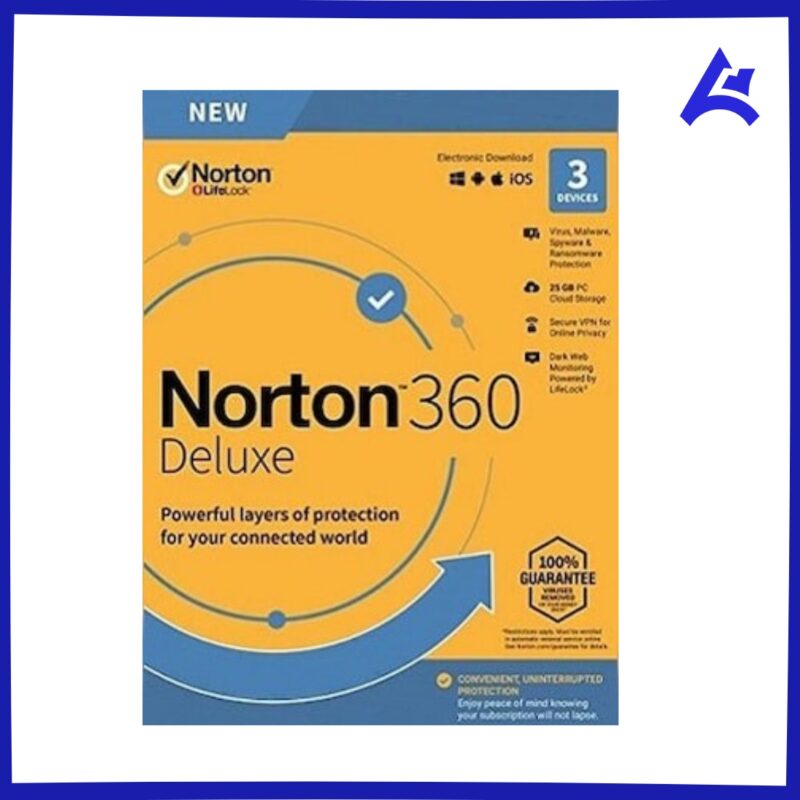 Norton 360 Deluxe – 3 Devices, 1 Year | NortonLifeLock Key | Global Activation