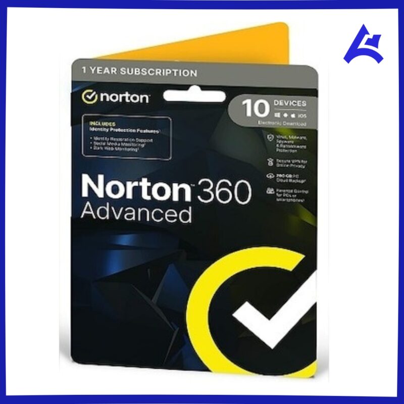 Norton 360 Advanced (10 Devices, 1 Year) – NortonLifeLock Key – EUROPE | PC, Android, Mac, iOS