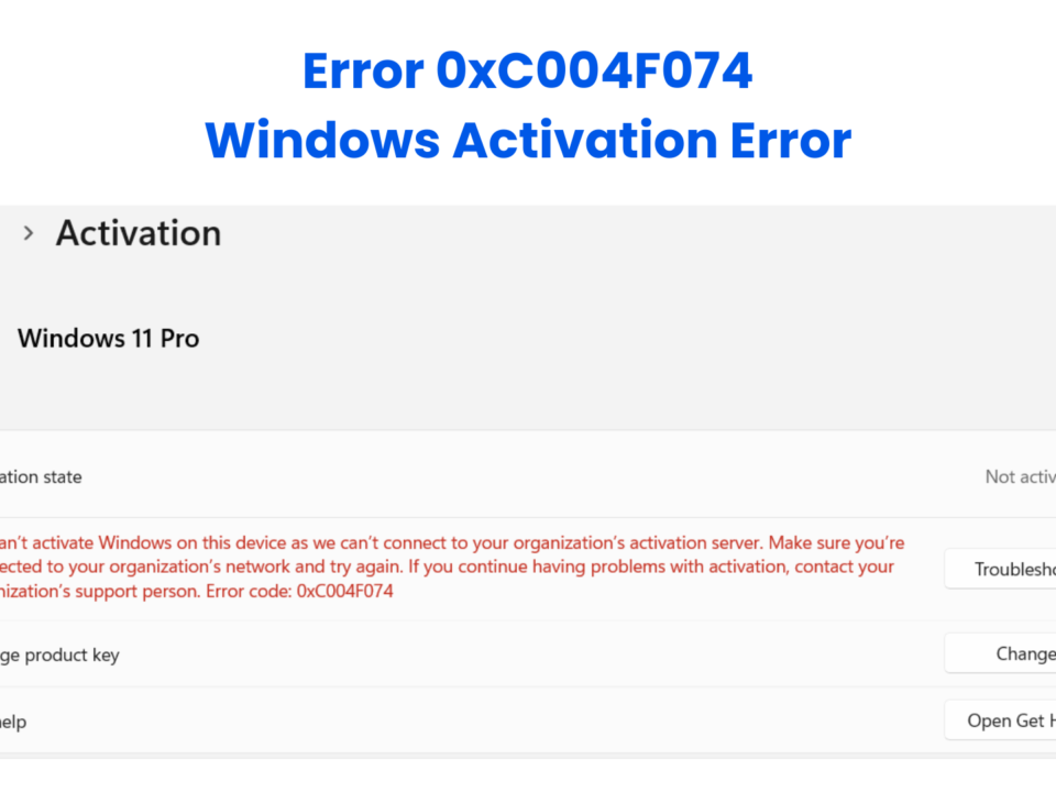Error 0xC004F074 Windows Activation Error with Uractivation style