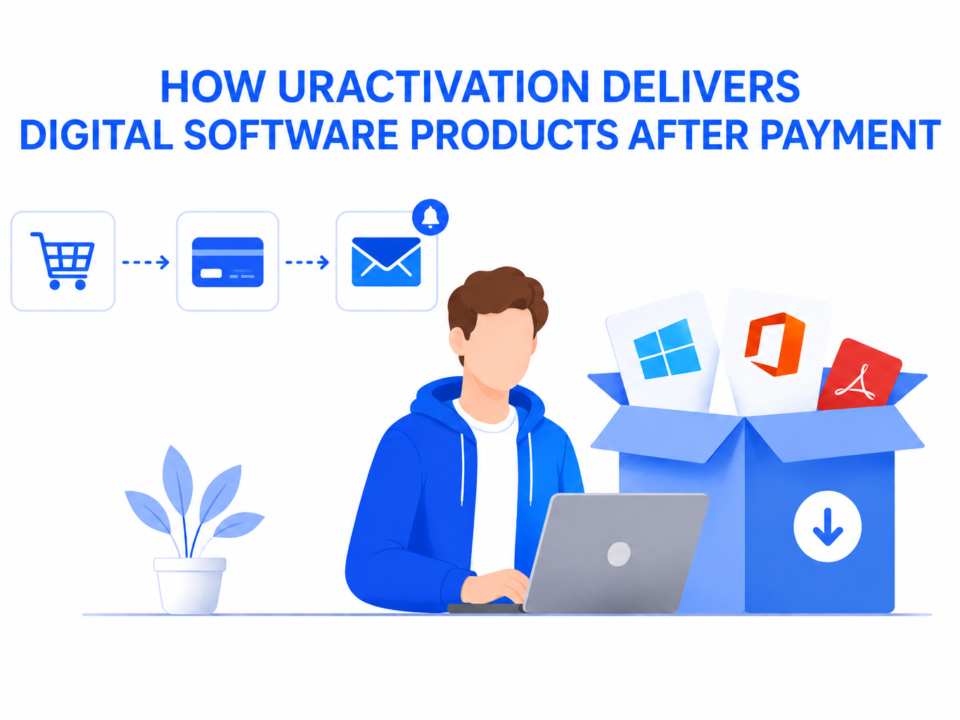 How Uractivation Delivers Digital Software Products After Payment – Digital delivery process illustration